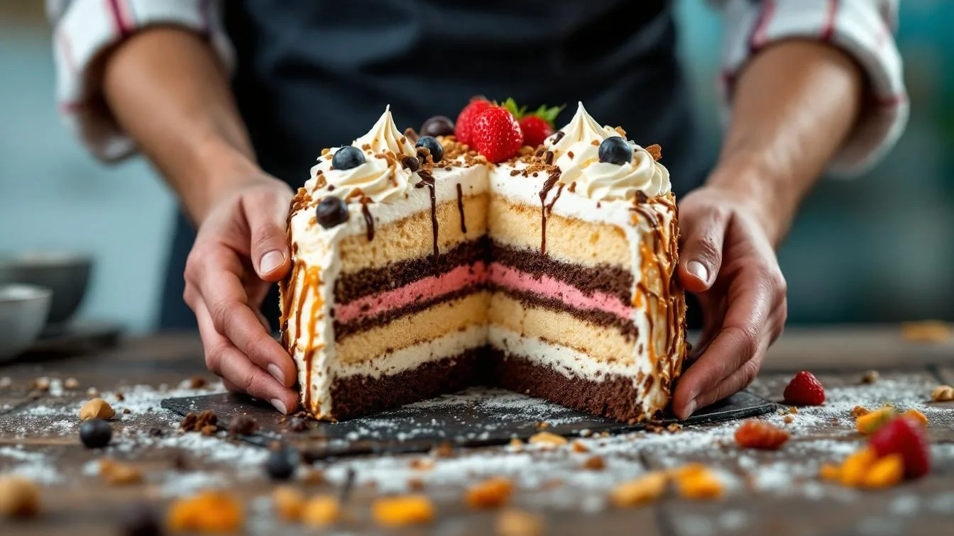 Un pasticcere svela il trucco per una torta gelato dalla croccantezza perfetta senza usare il forno